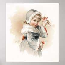 Chica del invierno de Maud Humphrey Posters