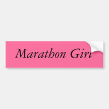 Chica del maratón etiqueta de parachoque