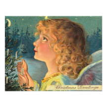 Chica del navidad del vintage comunicados personales 