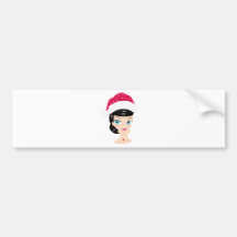 Chica del navidad etiqueta de parachoque