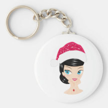 Chica del navidad llaveros personalizados