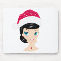 Chica del navidad tapete de ratones