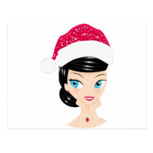 Chica del navidad tarjeta postal