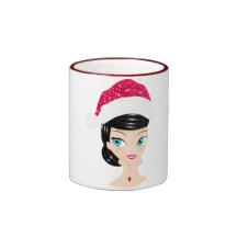 Chica del navidad tazas