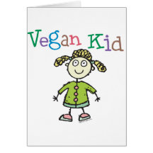 Chica del niño del vegano tarjeta