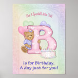Chica del oso del cumpleaños impresiones