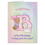 Chica del oso del cumpleaños - personalizar tarjetas