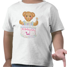 Chica del oso del cumpleaños - segundo cumpleaños camisetas