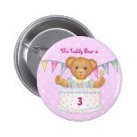 Chica del oso del cumpleaños - tercer - fecha del  pin