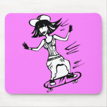 Chica del patinador alfombrilla de ratones