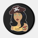 Chica del pirata imanes de nevera