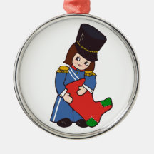 Chica del soldado de juguete ornamento de navidad