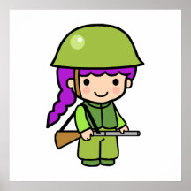 Chica del soldado impresiones