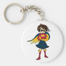 Chica del super héroe llaveros