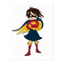Chica del super héroe tarjeta postal
