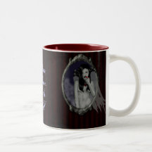 chica del vampiro, taza del espejo del espejo