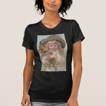 Chica del Victorian con acebo del navidad Camisetas