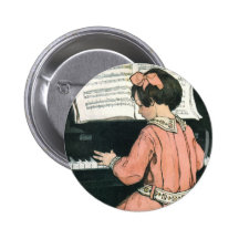 Chica del vintage, música, piano, Jessie Willcox S Pin