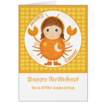 Chica el canceriano - feliz cumpleaños felicitación