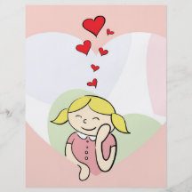 Chica en amor tarjetas publicitarias
