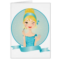 Chica en azul tarjetas