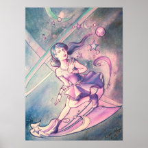 Chica en la estrella fugaz posters