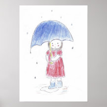 Chica en la lluvia impresiones