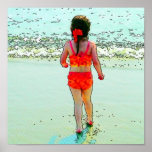 Chica en la playa impresiones