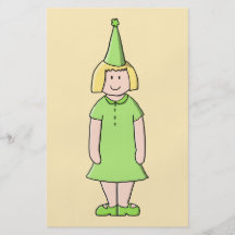 Chica en un equipo verde del cumpleaños flyer a todo color