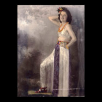 Chica en una falda de hierba posters