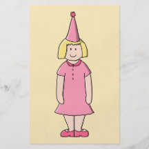 Chica en una fiesta de cumpleaños tarjeta publicitaria