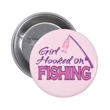 Chica enganchado en la pesca pin
