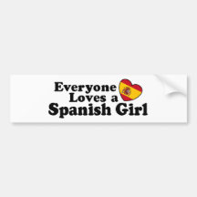Chica español etiqueta de parachoque