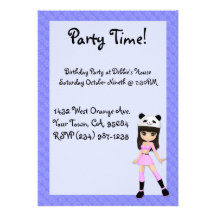 Chica femenino Debbie de la invitación del fiesta
