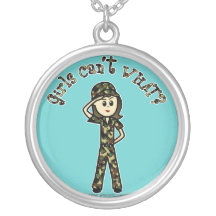 Chica femenino ligero del ejército collares personalizados