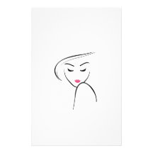 chica flaco en lápiz labial rosado papelería personalizada