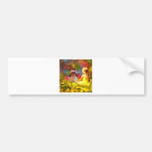 chica flowers3use amarillo etiqueta de parachoque
