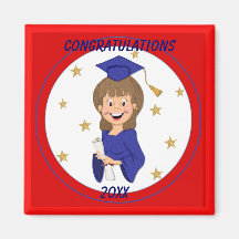 Chica graduado 2013 - personalizar imanes para frigoríficos