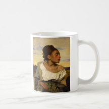 Chica huérfano en el cementerio de Eugene Delacroi Tazas