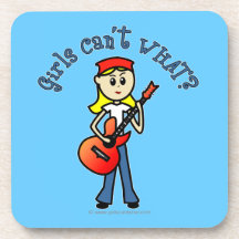 Chica ligero de la guitarra posavaso