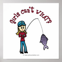 Chica ligero de la pesca poster