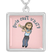 Chica ligero que toca la trompeta collar personalizado