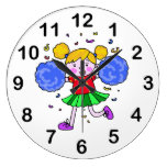 chica lindo de la animadora reloj de pared