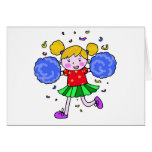 chica lindo de la animadora tarjetas