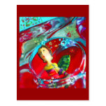 chica maravilloso del UFO, postal del arte abstrac