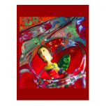 chica maravilloso del UFO, postal del arte abstrac
