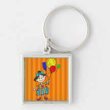 Chica marchosa con los globos llavero