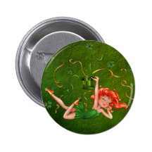 Chica marchosa del trébol pin