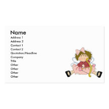 chica marrón claro del pelo del pequeño cupid lind tarjetas de negocios