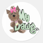 Chica mi Dawg Etiquetas Redondas